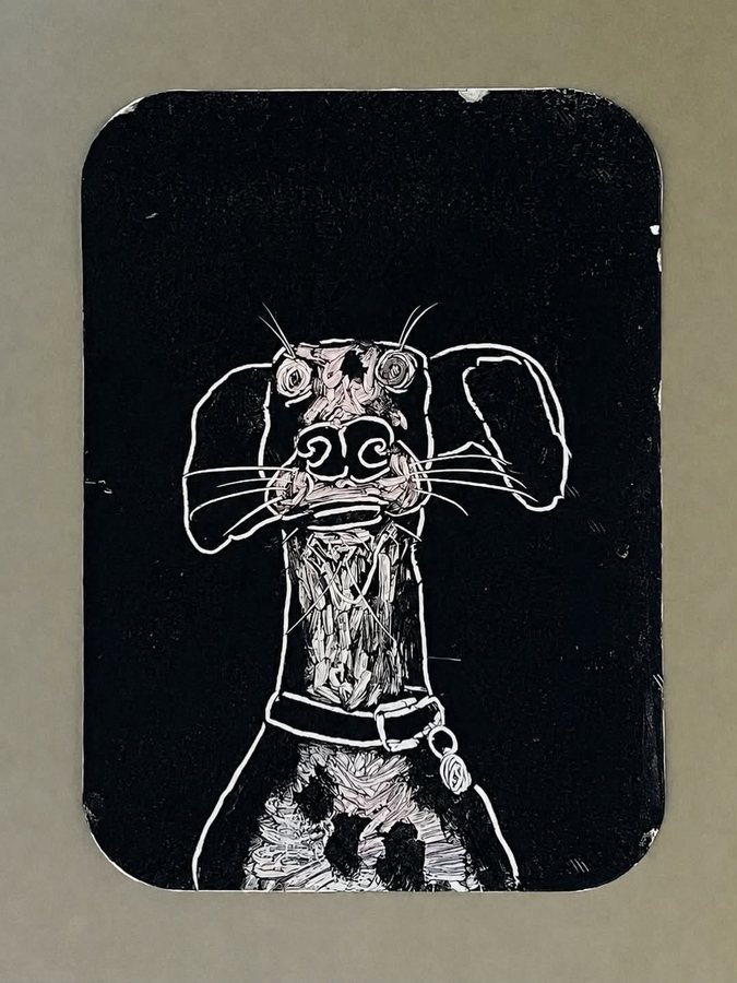Untitled (Dog with Collar), monoprint